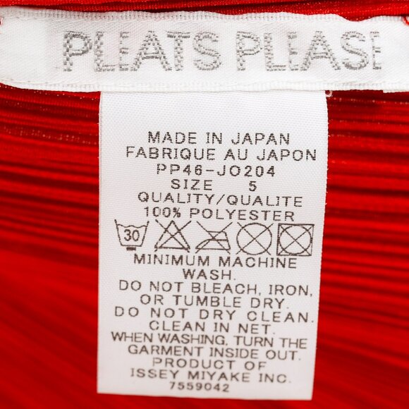 Issey Miyake Pleats Please Rust Red Pleated Open-Front Cardigan - Picture 7 of 8